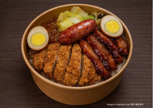 BBQ Pork and Deep Fried Boneless Chicken Steak Rice / 蜜汁叉燒拼香酥雞排飯